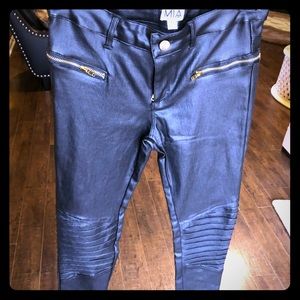 MIA brand faux leather girls moto pants